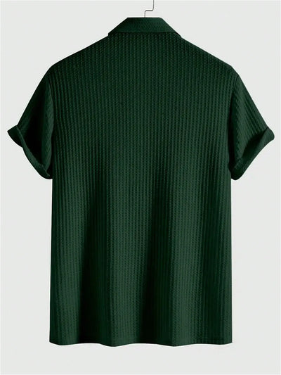 Chemise manches courtes – style décontracté et col élastique
