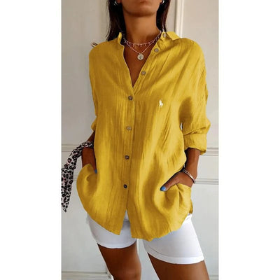 Chemise décontractée à manches longues avec coupe ample