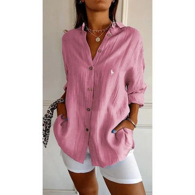 Chemise décontractée à manches longues avec coupe ample