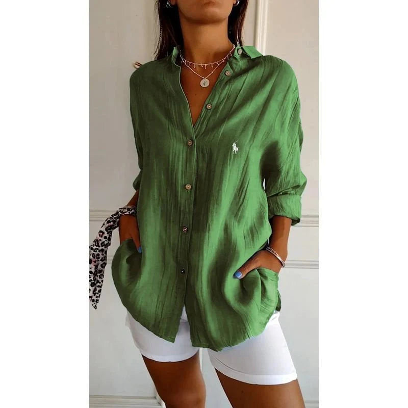 Chemise décontractée à manches longues avec coupe ample