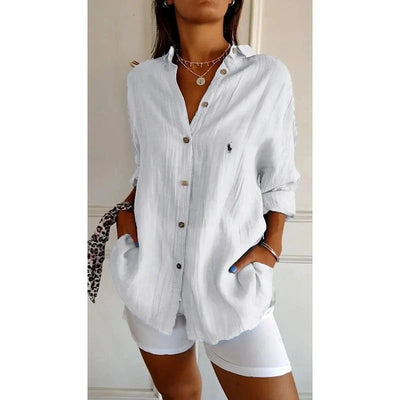 Chemise décontractée à manches longues avec coupe ample