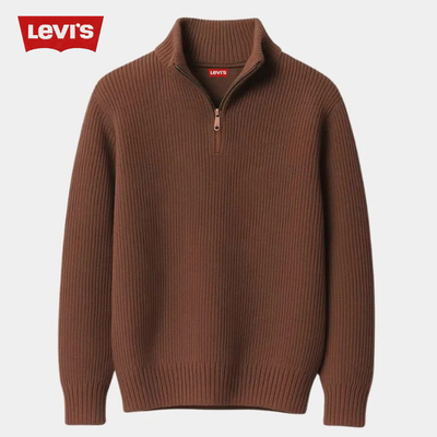 Pull homme à col zippé – Maille épaisse & style élégant