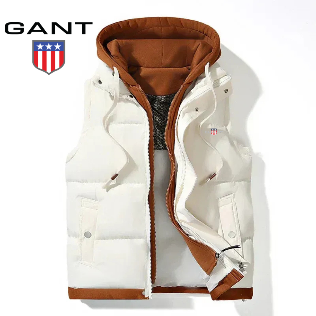 Gilet sans manches matelassé avec capuche