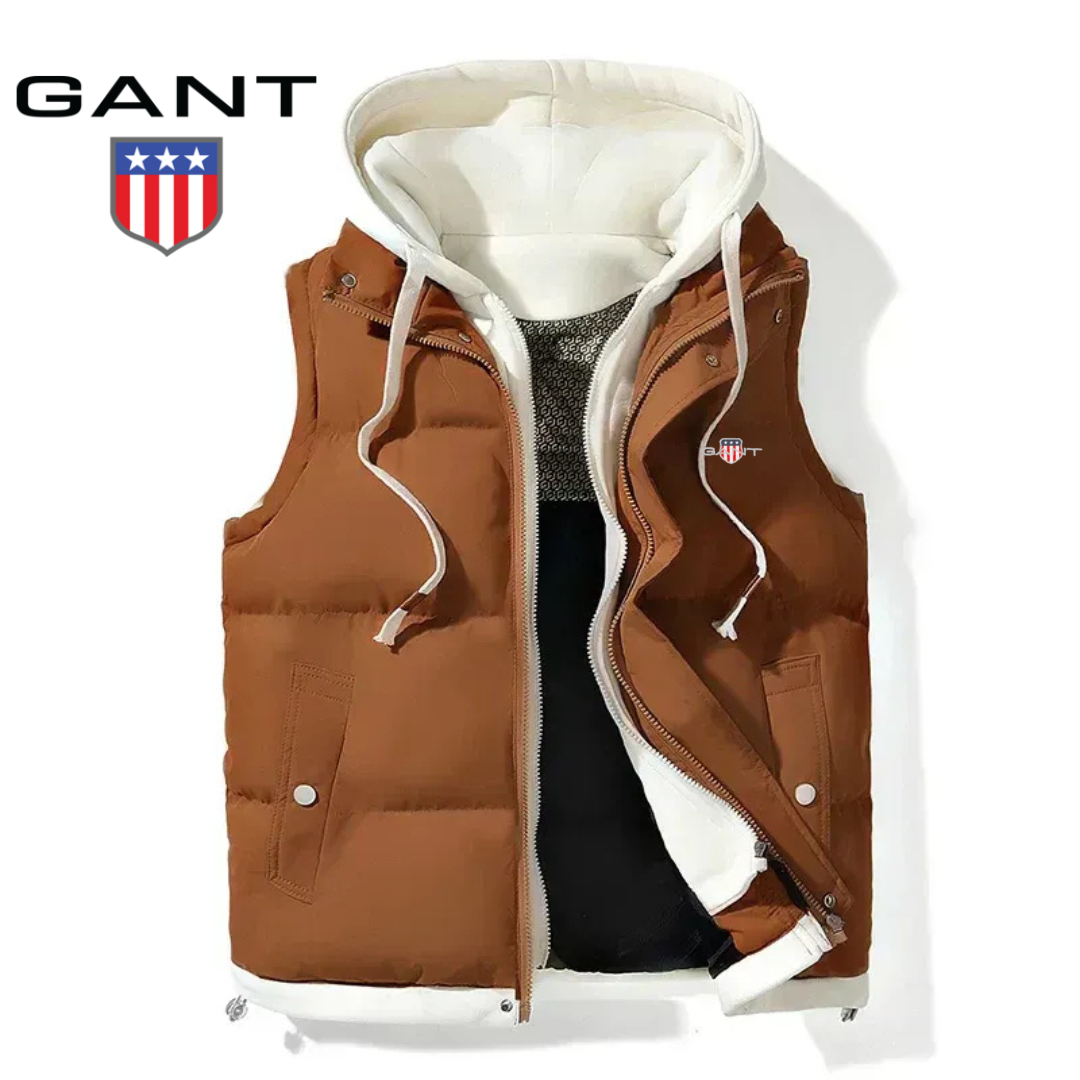 Gilet sans manches matelassé avec capuche