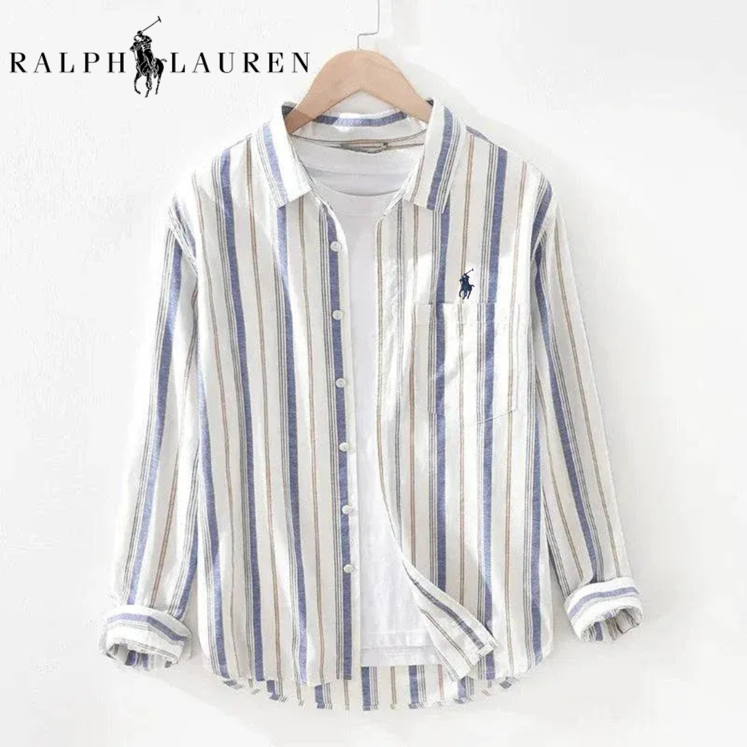 Chemise à rayures modernes manches longues