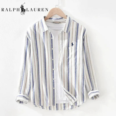 Chemise à rayures modernes manches longues