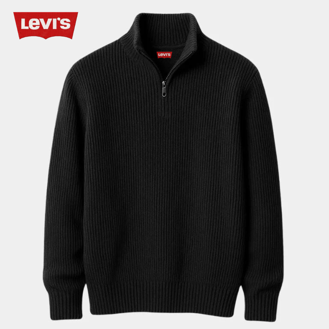 Pull homme à col zippé – Maille épaisse & style élégant