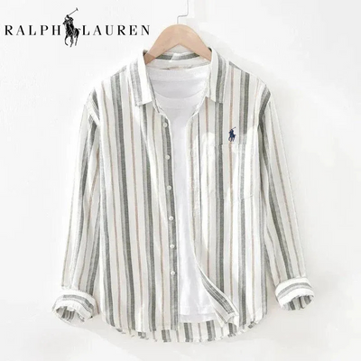 Chemise à rayures modernes manches longues