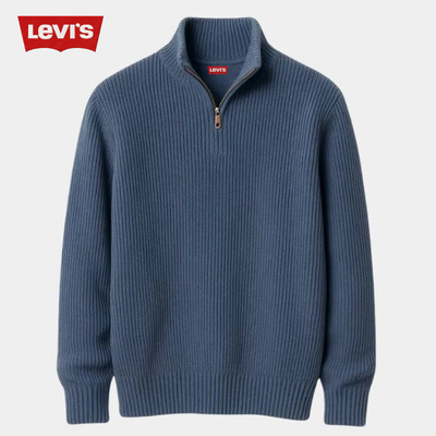 Pull homme à col zippé – Maille épaisse & style élégant