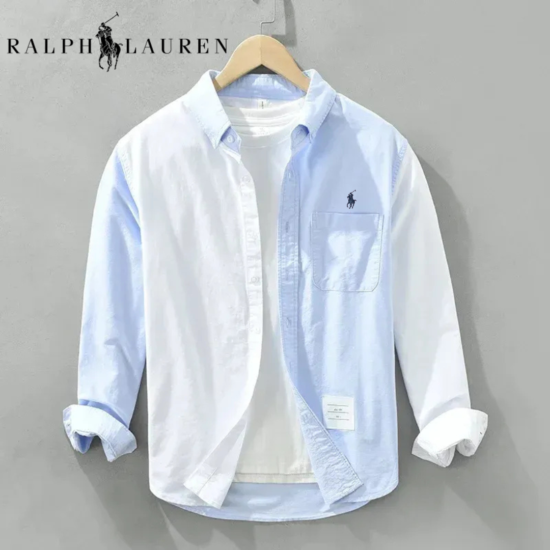 Chemise bicolore élégante à manches longues