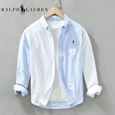 Chemise bicolore élégante à manches longues