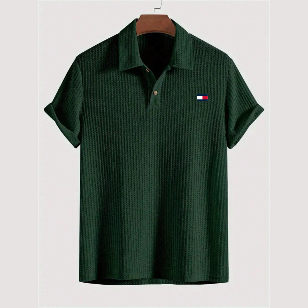 Chemise manches courtes – style décontracté et col élastique