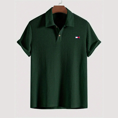 Chemise manches courtes – style décontracté et col élastique