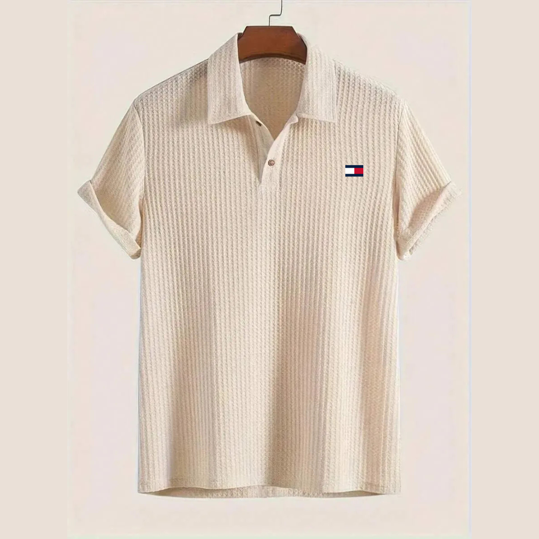 Chemise manches courtes – style décontracté et col élastique