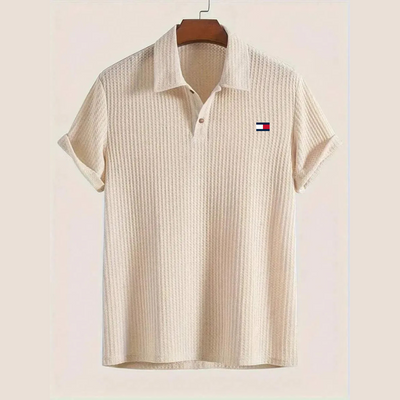 Chemise manches courtes – style décontracté et col élastique