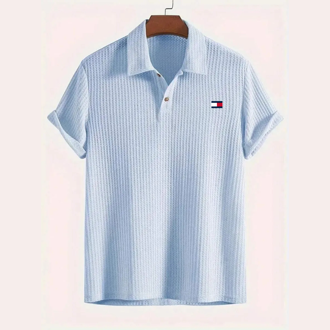 Chemise manches courtes – style décontracté et col élastique
