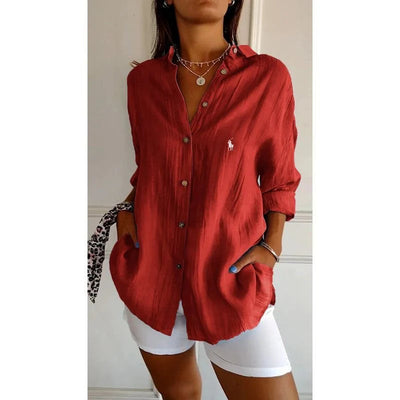 Chemise décontractée à manches longues avec coupe ample