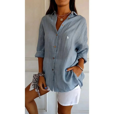 Chemise décontractée à manches longues avec coupe ample