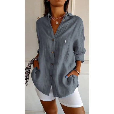 Chemise décontractée à manches longues avec coupe ample