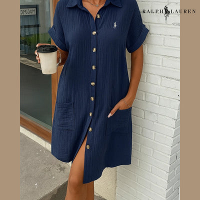 Robe chemise en gaze de coton RL™ – Élégance décontractée