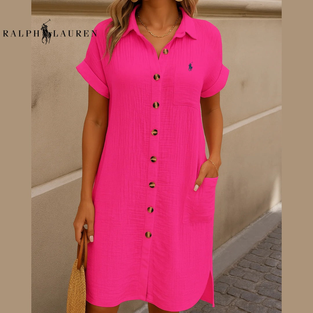 Robe chemise en gaze de coton RL™ – Élégance décontractée
