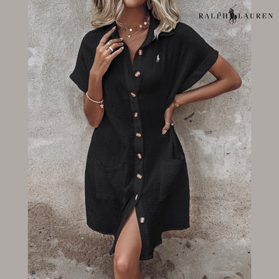 Robe chemise en gaze de coton RL™ – Élégance décontractée