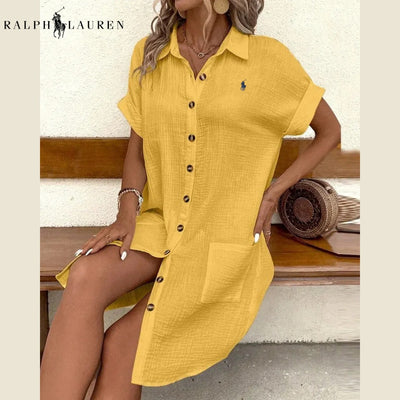 Robe chemise en gaze de coton RL™ – Élégance décontractée