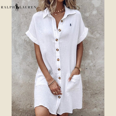 Robe chemise en gaze de coton RL™ – Élégance décontractée