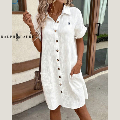 Robe chemise en gaze de coton RL™ – Élégance décontractée