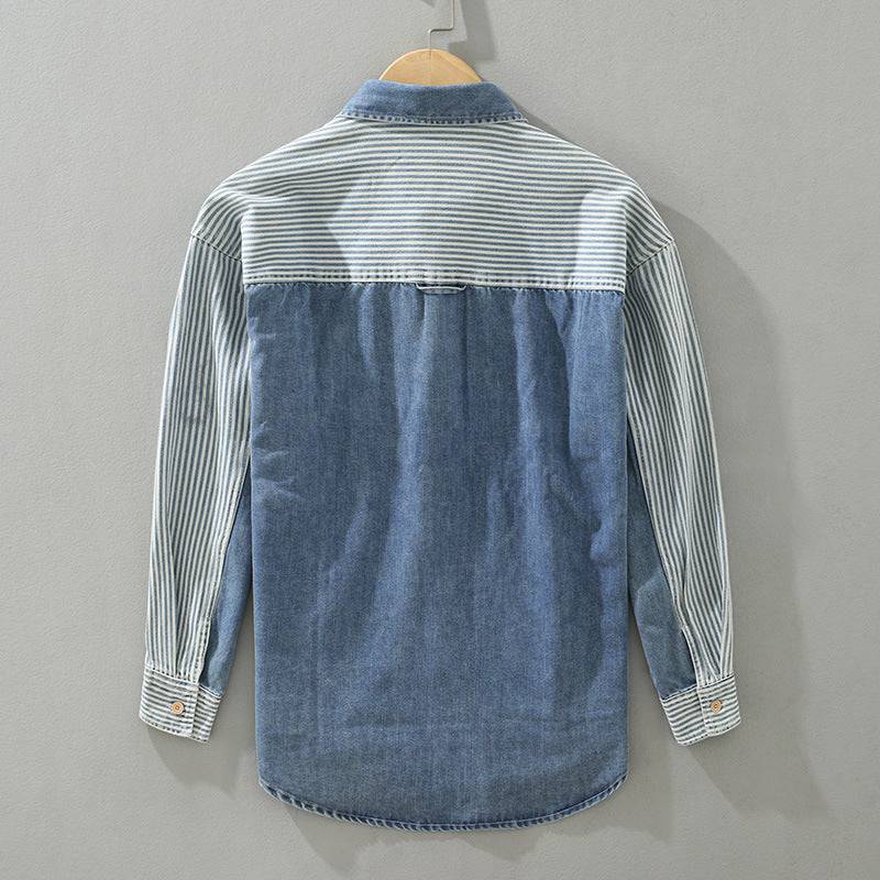 Chemise en denim à rayures pour un look tendance