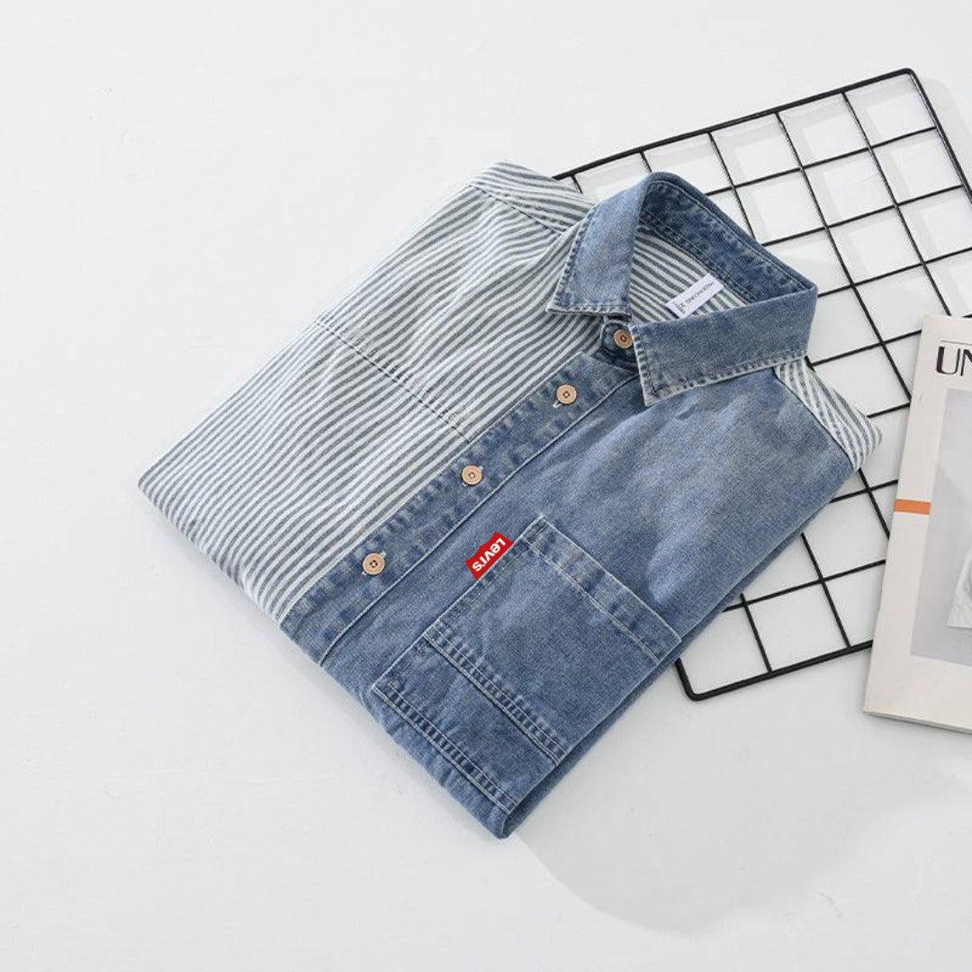 Chemise en denim à rayures pour un look tendance
