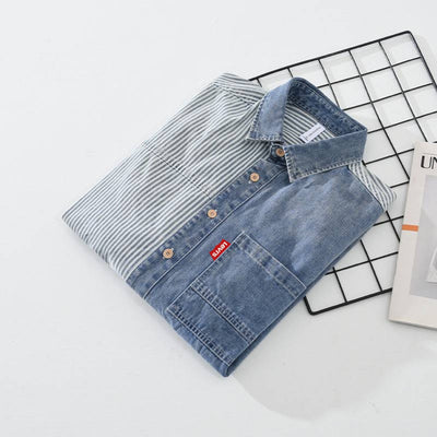 Chemise en denim à rayures pour un look tendance