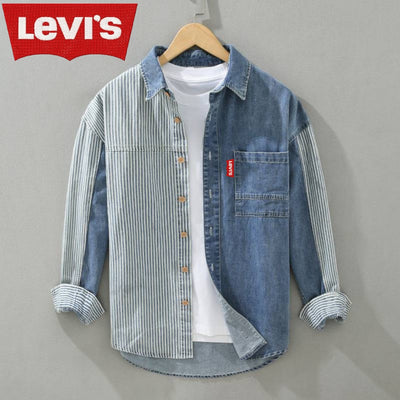 Chemise en denim à rayures pour un look tendance