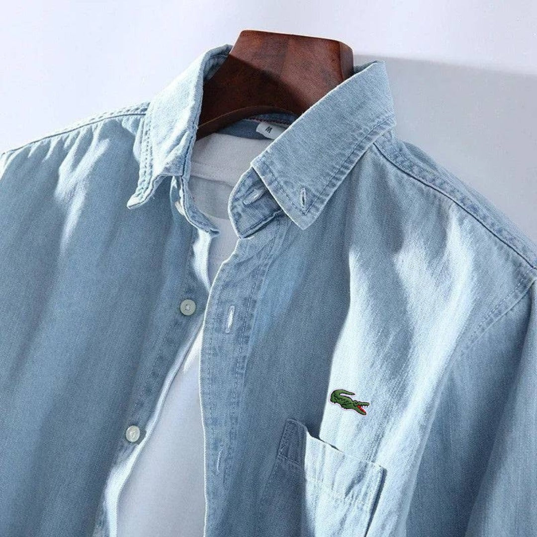 Chemise en jean homme manches longues