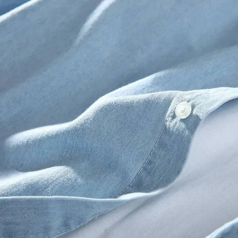 Chemise en jean homme manches longues