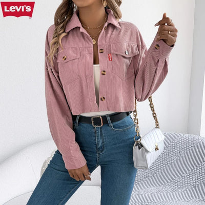 Veste femme courte en velours côtelé