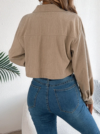 Veste femme courte en velours côtelé