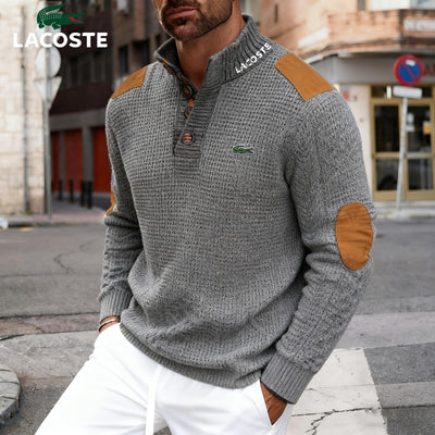Pull homme col montant avec détails contrastés