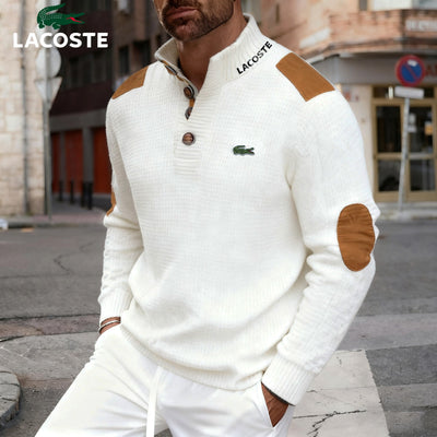 Pull homme col montant avec détails contrastés