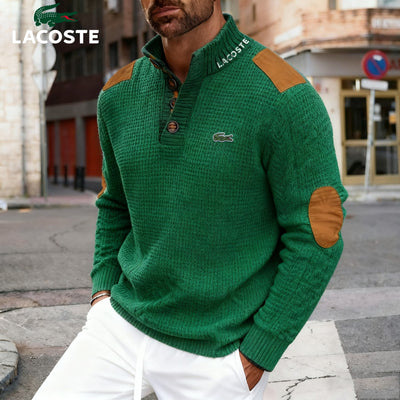 Pull homme col montant avec détails contrastés