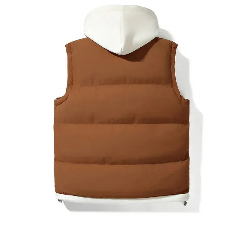 Gilet sans manches matelassé avec capuche