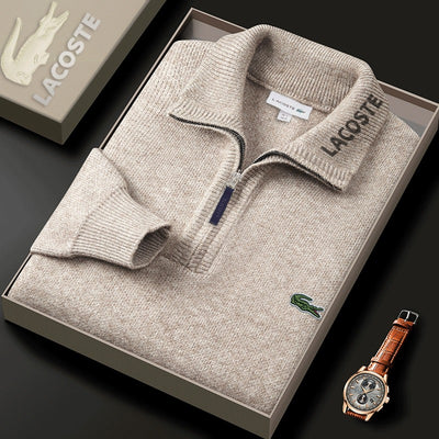 Pull col zippé homme en maille douce