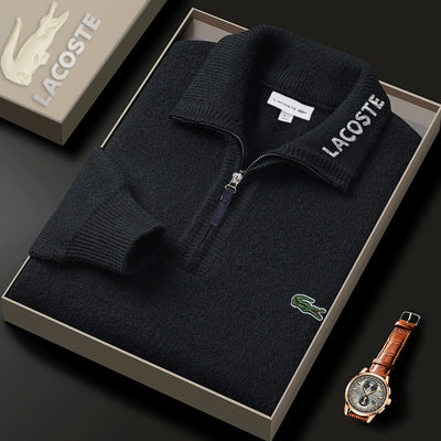 Pull col zippé homme en maille douce