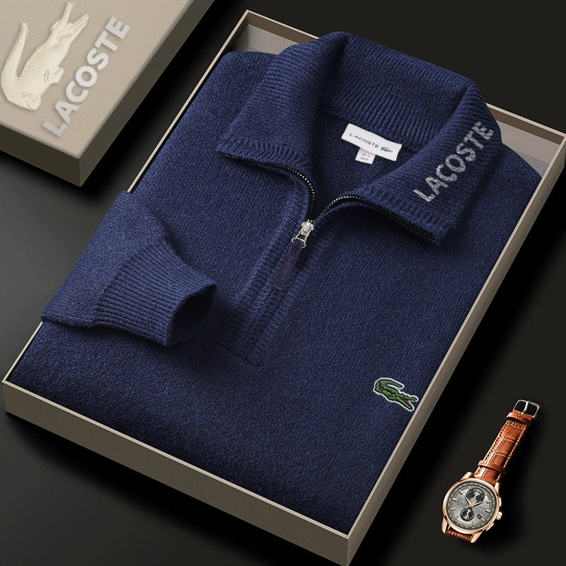 Pull col zippé homme en maille douce