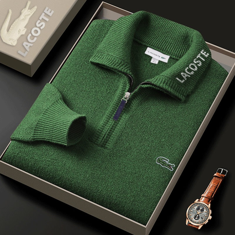 Pull col zippé homme en maille douce