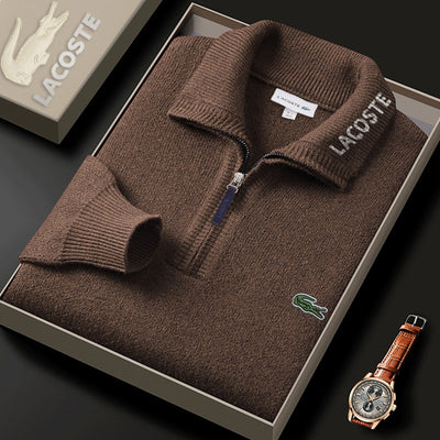 Pull col zippé homme en maille douce