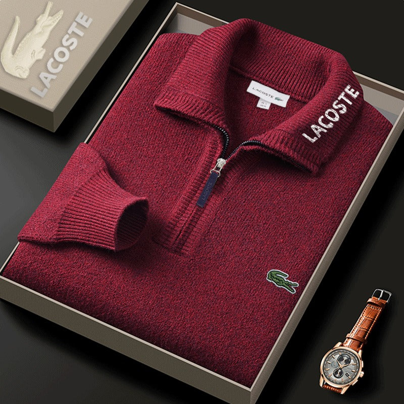 Pull col zippé homme en maille douce