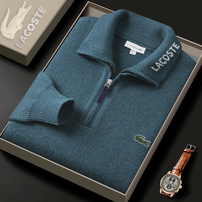 Pull col zippé homme en maille douce