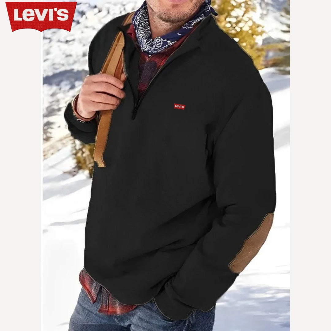 Pull polaire homme à col zippé – Style décontracté chaud