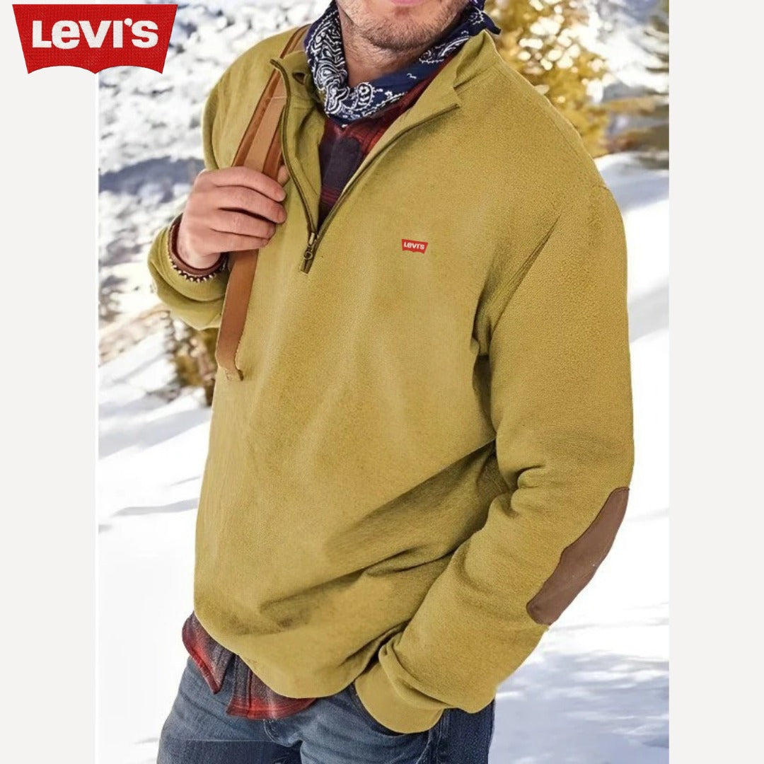 Pull polaire homme à col zippé – Style décontracté chaud